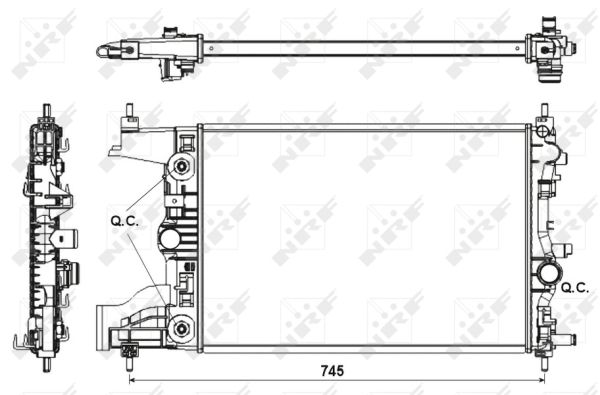 NRF Køler, motorkøling 53153 for OPEL VAUXHALL