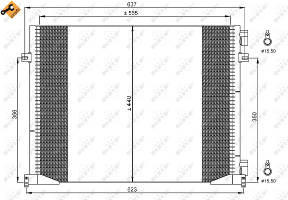 NRF Kondensor, klimaanlæg 35914 for VAUXHALL RENAULT