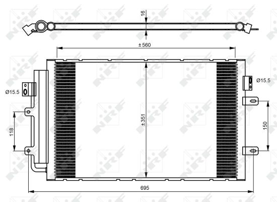 NRF Kondensor, klimaanlæg 350083 for IVECO