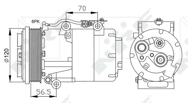 NRF Kompressor, klimaanlæg 32250 for FORD VOLVO