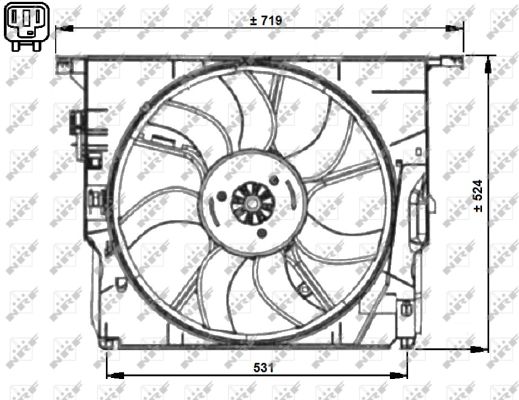 NRF Ventilator, motorkøling 47727 for BMW