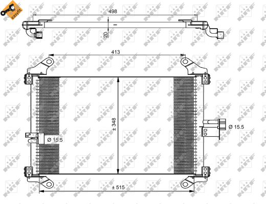 NRF Kondensor, klimaanlæg 35494 for FIAT PEUGEOT