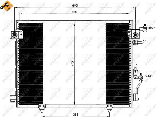 NRF Kondensor, klimaanlæg 35619 for MITSUBISHI