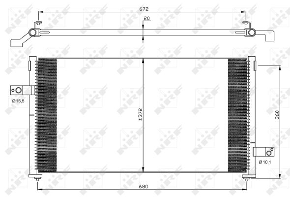 NRF Kondensor, klimaanlæg 35877 for SUBARU