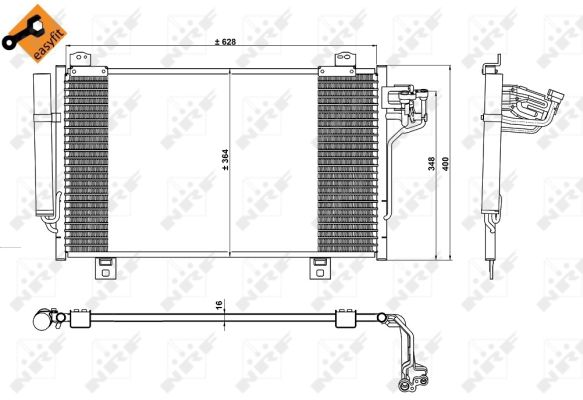 NRF Kondensor, klimaanlæg 350229 for MAZDA