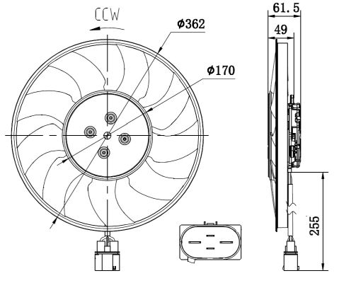 NRF Ventilator, motorkøling 47917 for VW AUDI