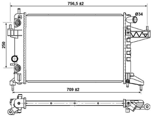 NRF Køler, motorkøling 53035 for OPEL VAUXHALL