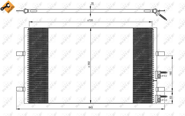 NRF Kondensor, klimaanlæg 35846 for FORD