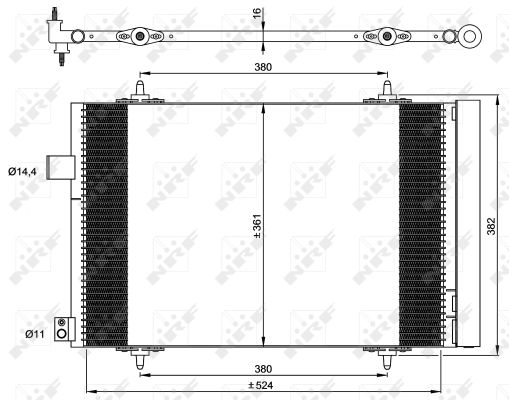 NRF Kondensor, klimaanlæg 35946 for PEUGEOT