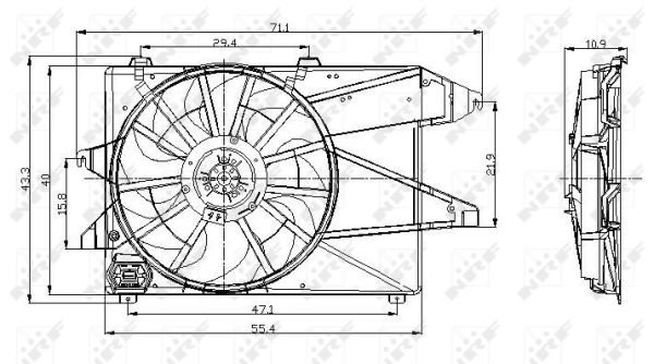 NRF Ventilator, motorkøling 47004 for FORD