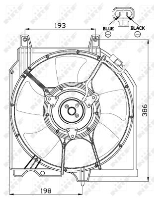 NRF Ventilator, motorkøling 47528 for NISSAN