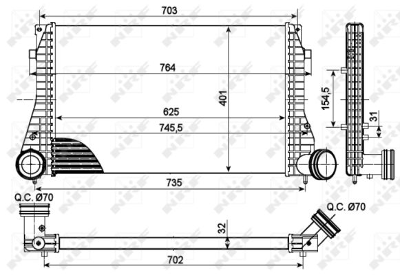 NRF Ladeluftkøler 30290 for VW