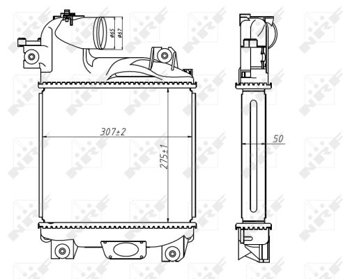 NRF Ladeluftkøler 30455 for TOYOTA
