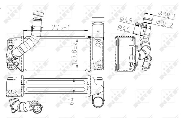 NRF Ladeluftkøler 30245 for TOYOTA SUBARU