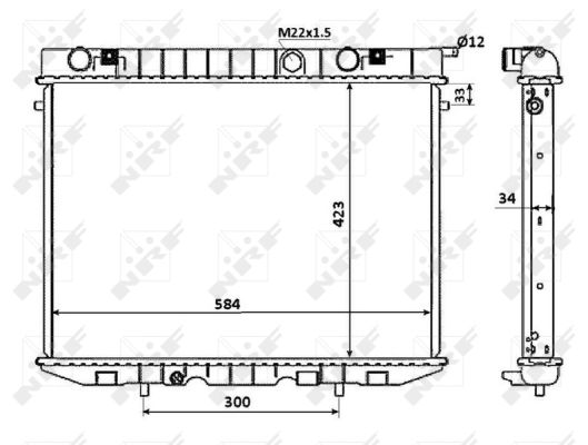 NRF Køler, motorkøling 509532 for VAUXHALL OPEL