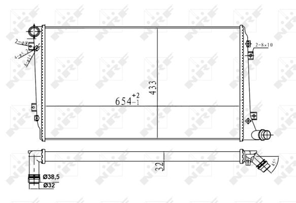 NRF Køler, motorkøling 53814A for SKODA VW