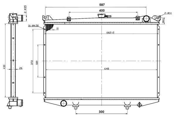 NRF Køler, motorkøling 503492 for NISSAN