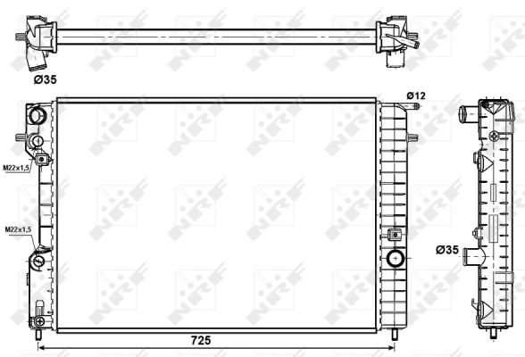NRF Køler, motorkøling 509689 for VAUXHALL