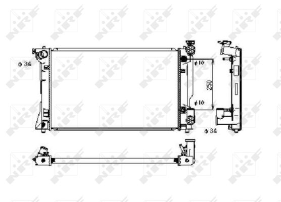 NRF Køler, motorkøling 53395 for TOYOTA