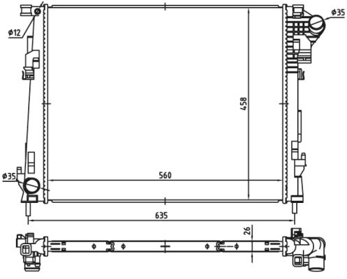 NRF Køler, motorkøling 53966 for VAUXHALL NISSAN RENAULT