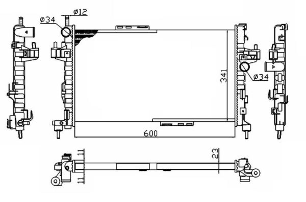 NRF Køler, motorkøling 54753a for OPEL VAUXHALL