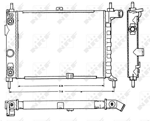 NRF Køler, motorkøling 58721 for VAUXHALL OPEL