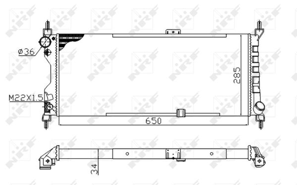NRF Køler, motorkøling 507522a for VAUXHALL