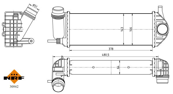 NRF Ladeluftkøler 30962 for MERCEDES-BENZ RENAULT