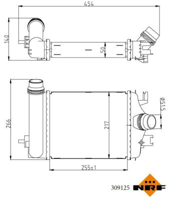 NRF Ladeluftkøler 309125 for RENAULT