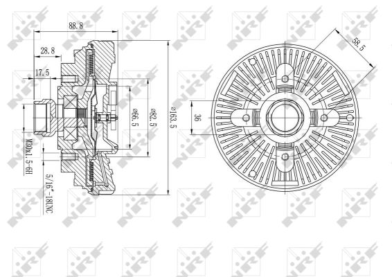 NRF Kobling, kølerventilator 49610 for DODGE