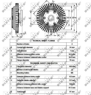 NRF Kobling, kølerventilator 49547 for MITSUBISHI