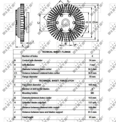 NRF Kobling, kølerventilator 49550 for MITSUBISHI