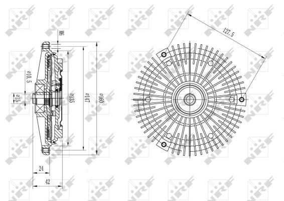 NRF Kobling, kølerventilator 49594 for MERCEDES-BENZ