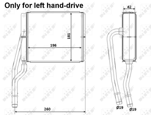 NRF Varmeelement, kabinevarme 53206 for FORD