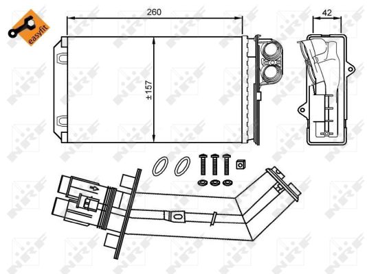 NRF Varmeelement, kabinevarme 54280 for RENAULT