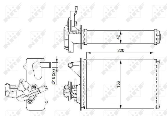 NRF Varmeelement, kabinevarme 54281 for FIAT