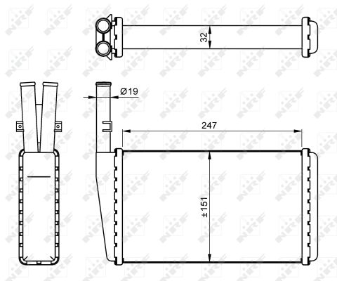 NRF Varmeelement, kabinevarme 54266 for LAND ROVER