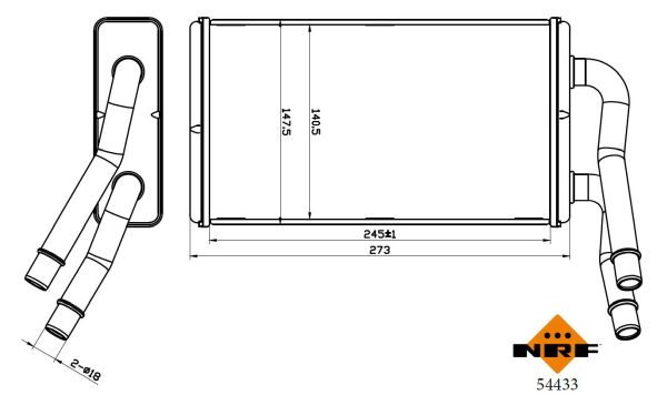 NRF Varmeelement, kabinevarme 54433 for FORD