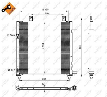 NRF Kondensor, klimaanlæg 350221 for MITSUBISHI