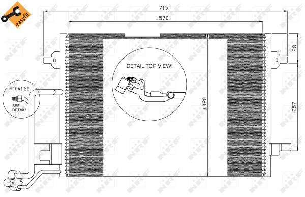 NRF Kondensor, klimaanlæg 35308 for VW AUDI