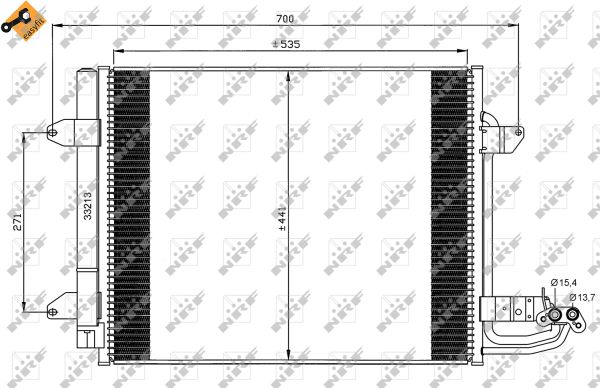 NRF Kondensor, klimaanlæg 35521 for VW