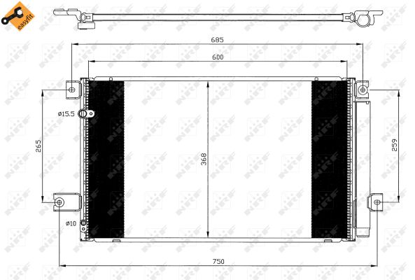 NRF Kondensor, klimaanlæg 35628 for TOYOTA