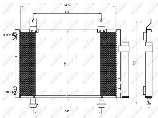 NRF Kondensor, klimaanlæg 35645 for SUZUKI