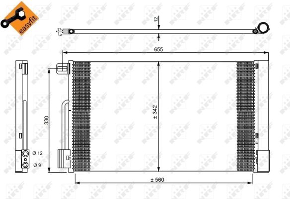 NRF Kondensor, klimaanlæg 35777 for VAUXHALL FIAT PEUGEOT CITROËN