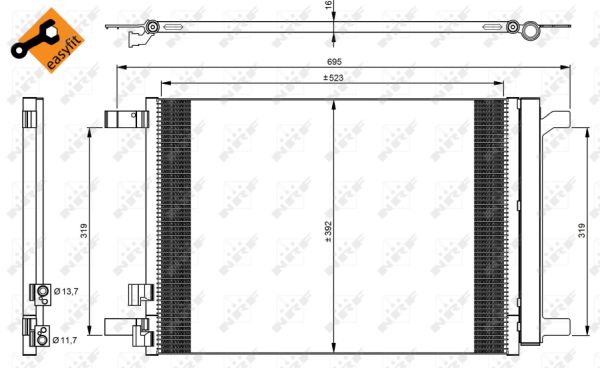 NRF Kondensor, klimaanlæg 35968 for VW CUPRA AUDI