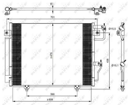 NRF Kondensor, klimaanlæg 350049 for MITSUBISHI