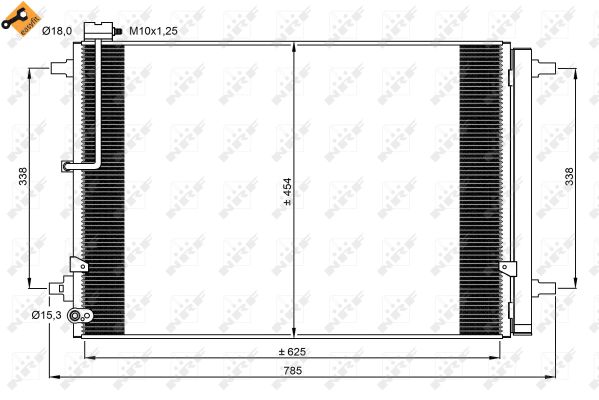 NRF Kondensor, klimaanlæg 350059 for BENTLEY AUDI