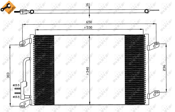 NRF Kondensor, klimaanlæg 35615 for LANCIA