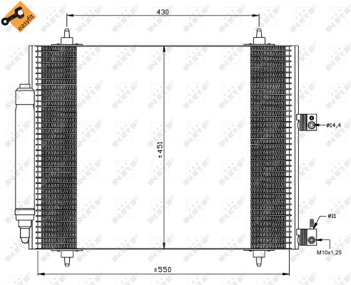 NRF Kondensor, klimaanlæg 35669 for LANCIA PEUGEOT