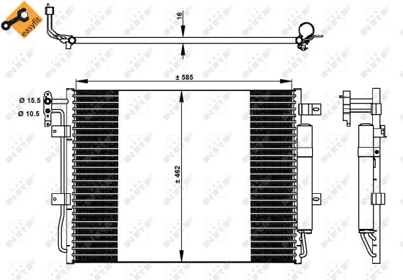 NRF Kondensor, klimaanlæg 350330 for LAND ROVER
